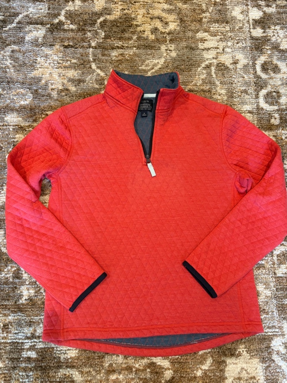 Men's S J. Crew Quilted diamond half-zip pullover